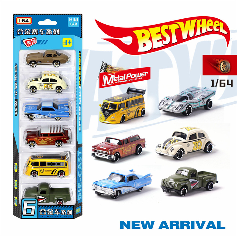 Vintage And Collectible Toys - 1:64 Alloy retro racing car 6-piece