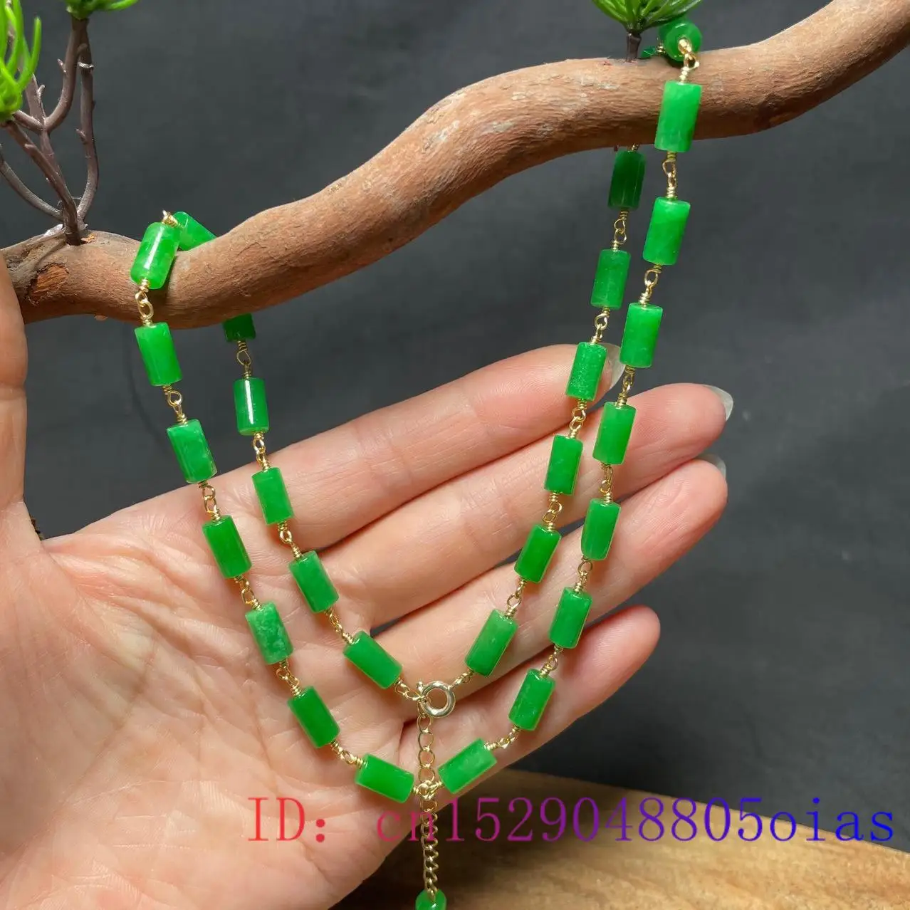 Green Jade Beaded Necklace Vin - огляд і ціна Vintage Necklace