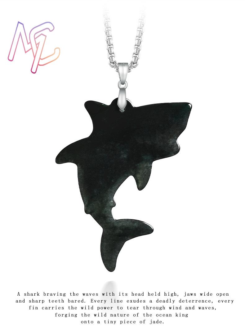Myanmar Jadeite Shark Pendant  - огляд і ціна Vintage Necklace