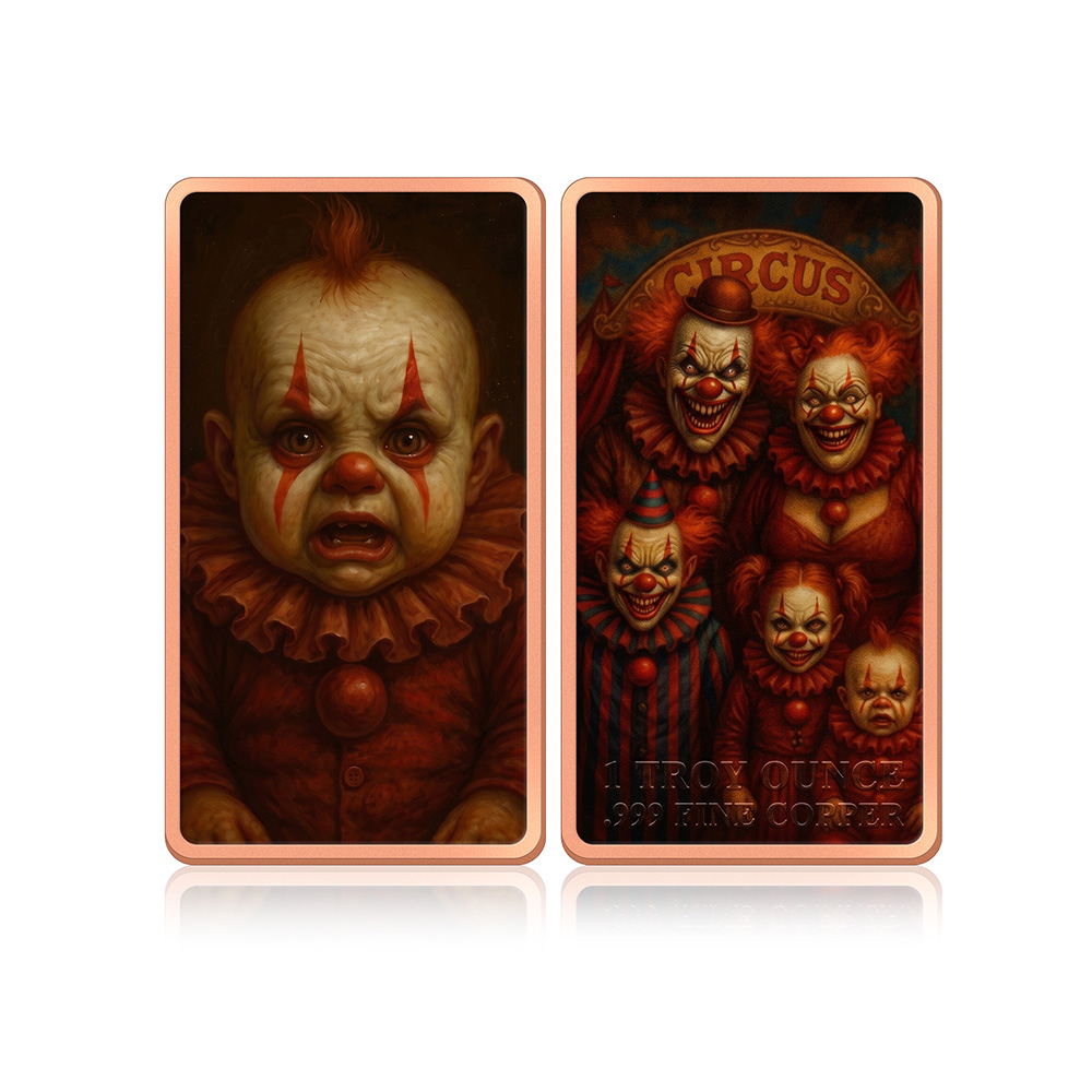 1 oz Copper Coin 6Pcs Horror C - огляд і ціна Vintage Collectible Clowns