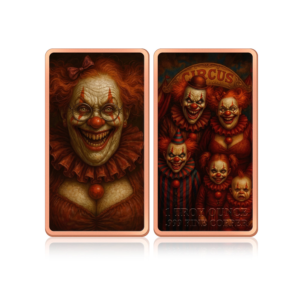 1 oz Copper Coin 6Pcs Horror C - огляд і ціна Vintage Collectible Clowns