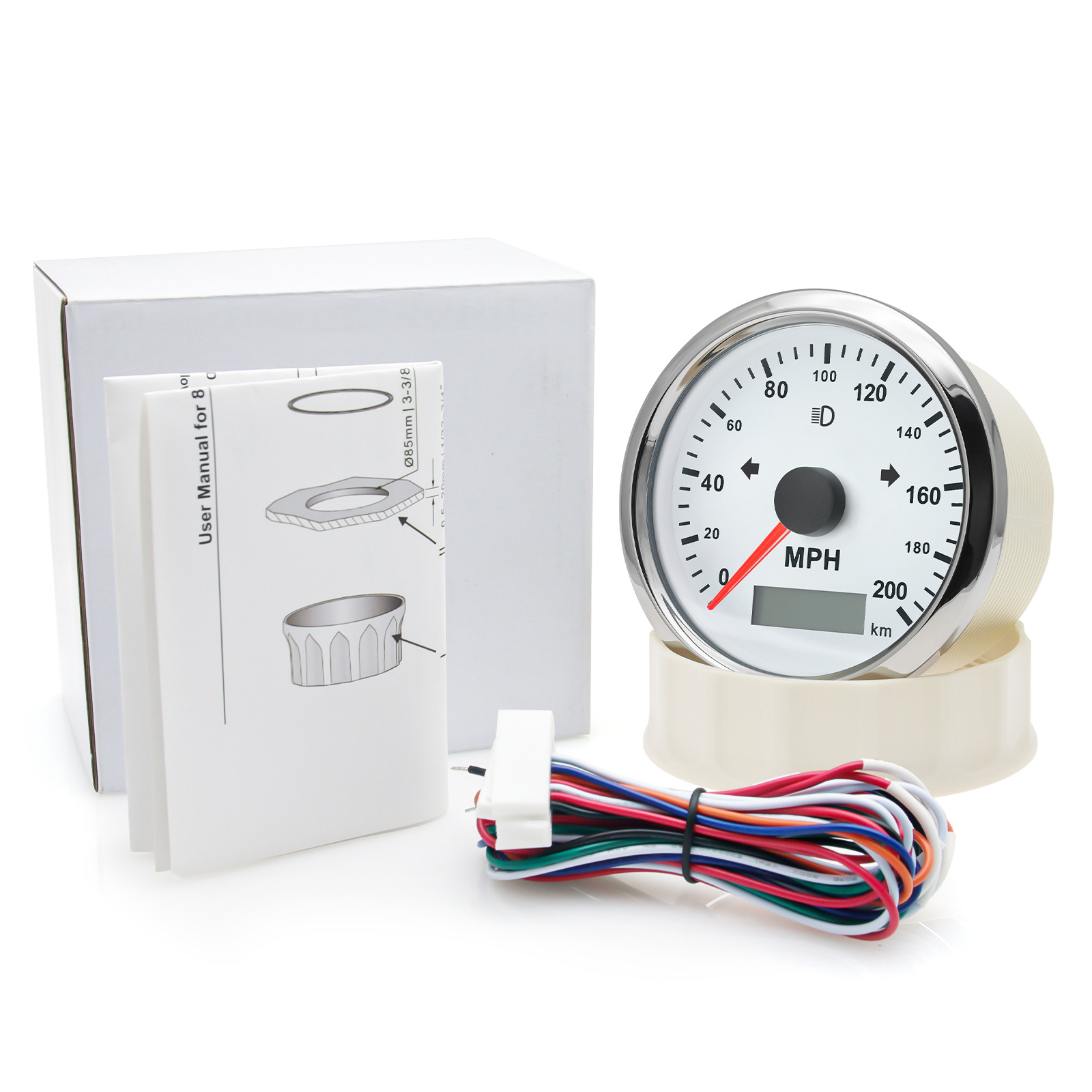 125 200 MPH KMH 85mm Speedomet - огляд і ціна Analog Meter Gauge