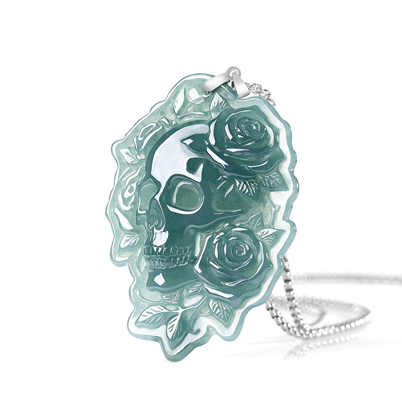 Natural Burmese Jadeite Skull  - огляд і ціна Vintage Necklace